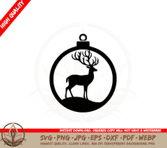 Antlered Majesty Ornament SVG PNG JPG AI PDF DXF EPS and WebP Digital Download 