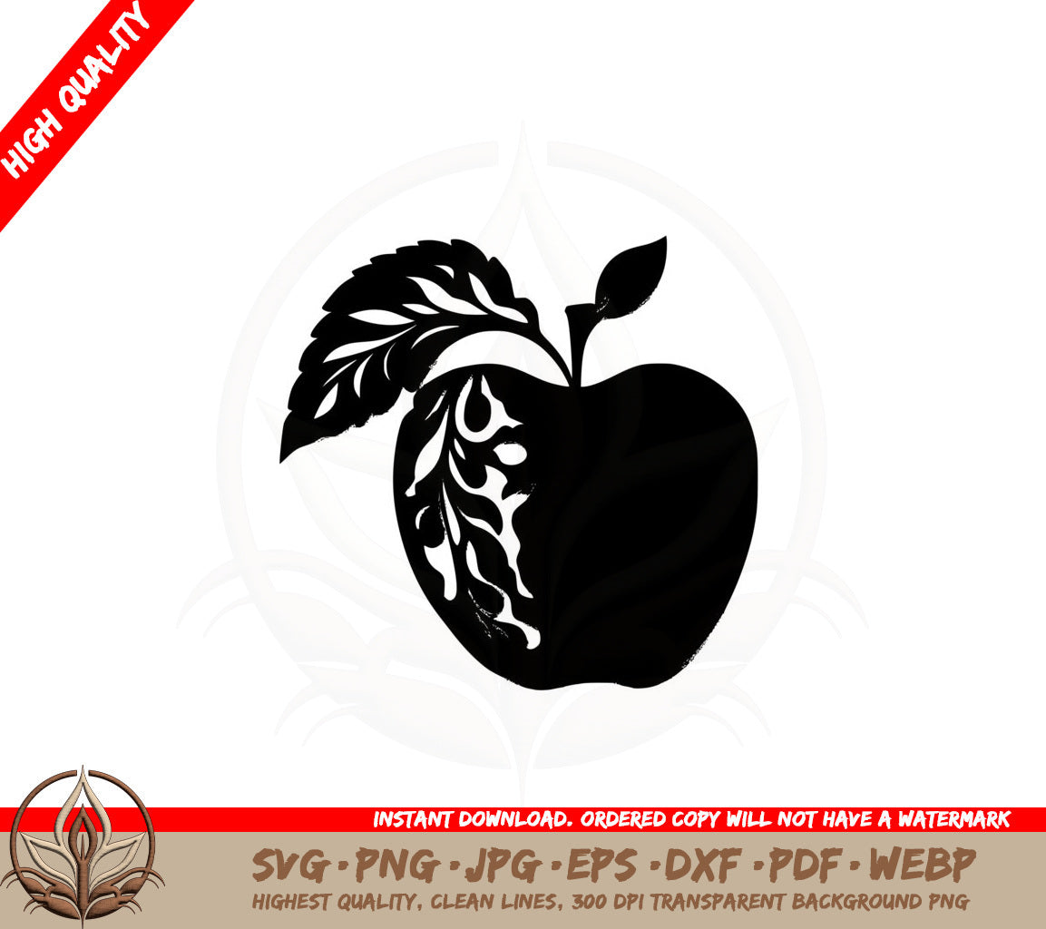 Apple SVG PNG JPG AI PDF DXF EPS and WebP - Digital Download 