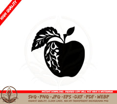 Apple SVG PNG JPG AI PDF DXF EPS and WebP - Digital Download 