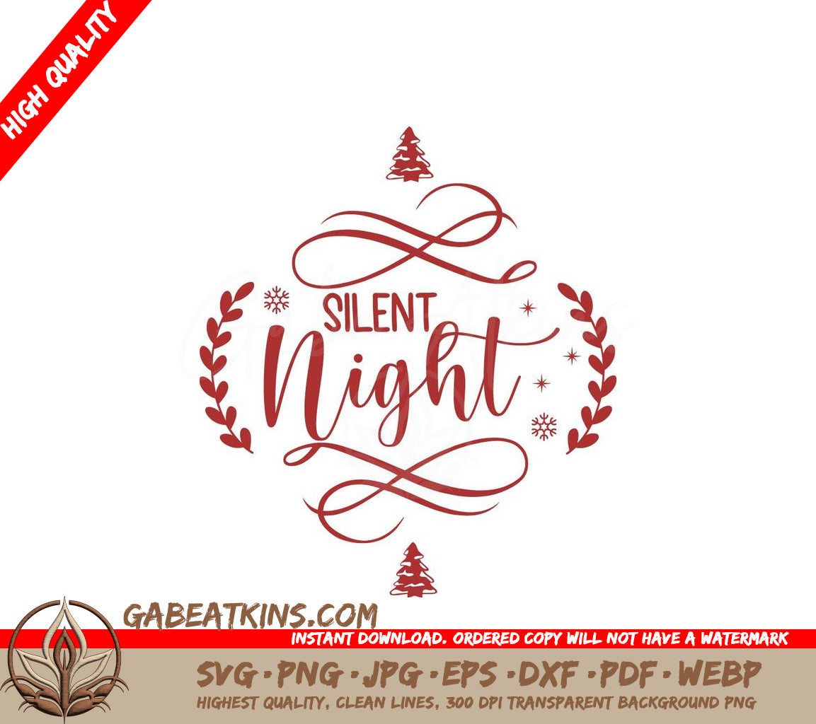 Silent Night Christmas SVG Bundle Arabesque Tile & Snowflakes (13 Designs) SVG