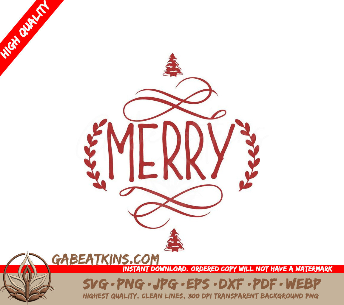 Merry Swirls & Trees Arabesque Tile SVG Bundle (14 Designs) SVG