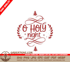 O Holy Night Arabesque Tile SVG Bundle - 15 Red Sign Designs SVG