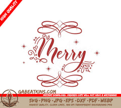 Merry Swirls & Stars Arabesque Tile SVG SVG