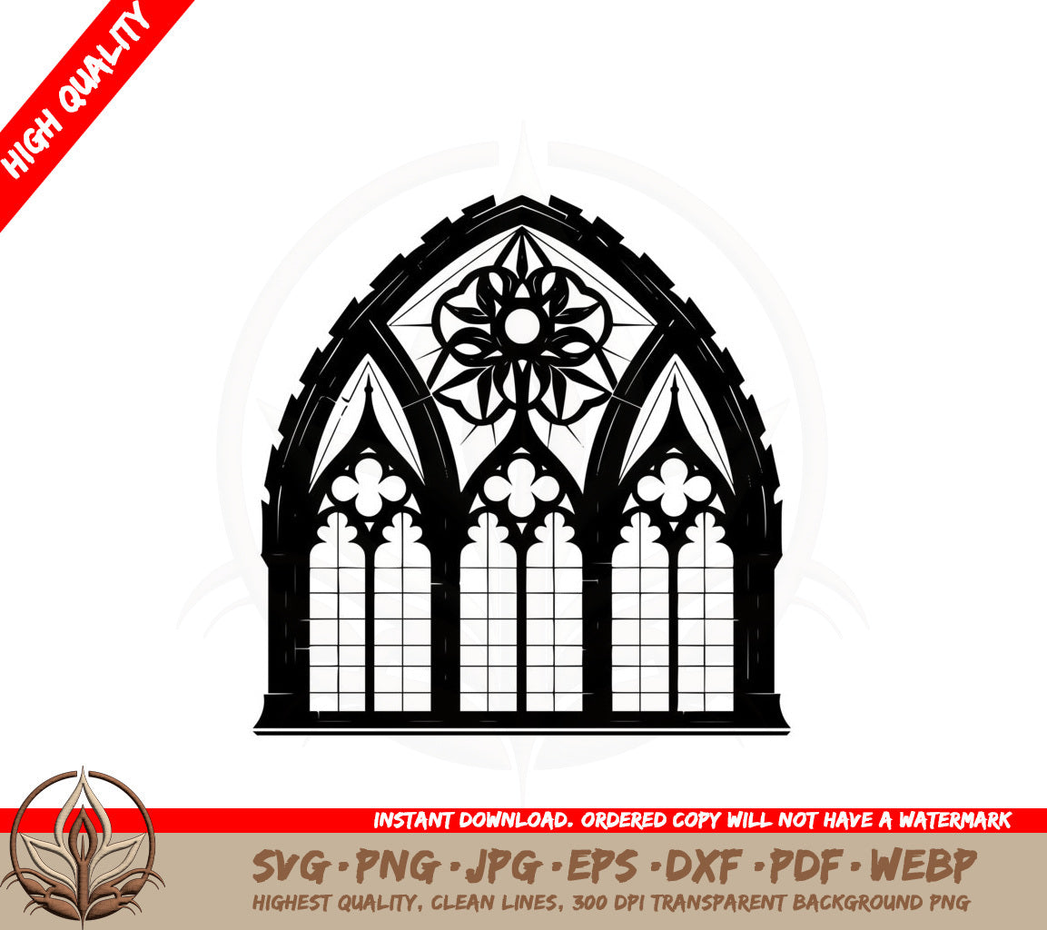 Arched Church Window SVG PNG JPG AI PDF DXF EPS  WebP Digital Download 