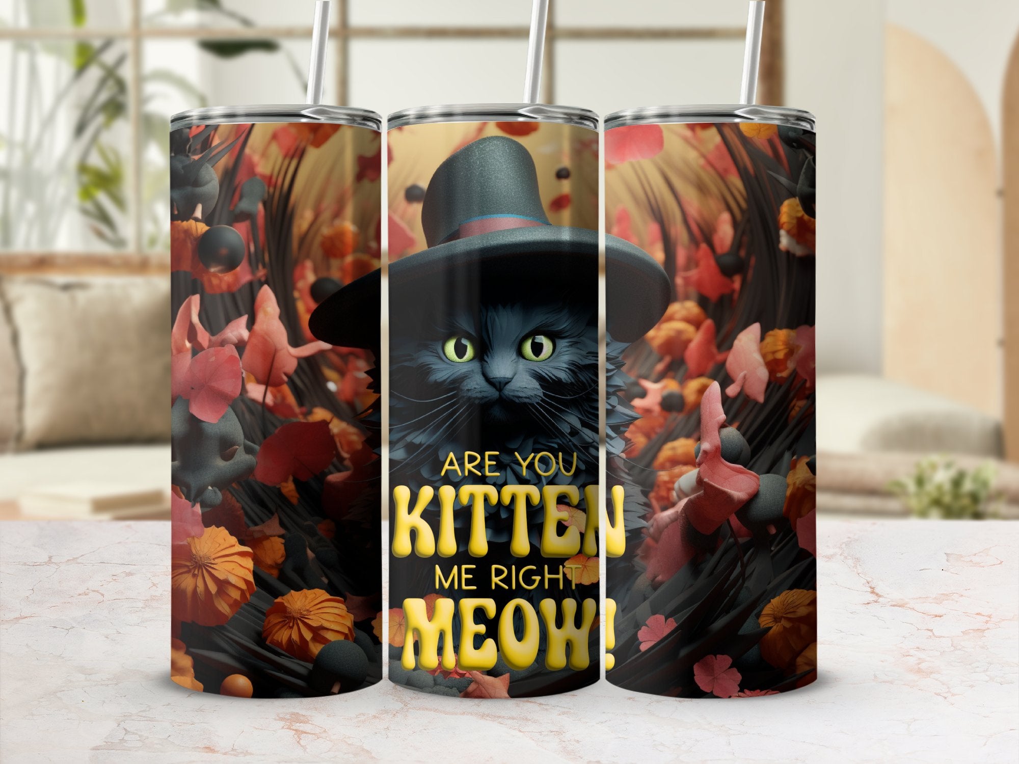 Are you Kitten Me Right Meow 20oz Tumbler Wrap Sublimation Design, Str | Meow 20oz Tumbler Wrap Sublimation Design, Straight & Tapered Tumbler Wrap, PNG Digital Download