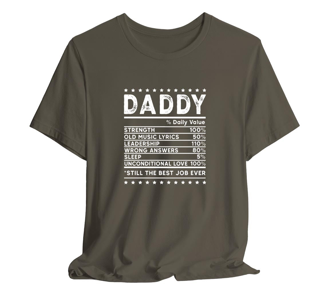 Dad Nutrition Facts T-Shirt, Perfect T-Shirt for Dads on Fathers Day | | Day Gift, Funny Father Shirt,