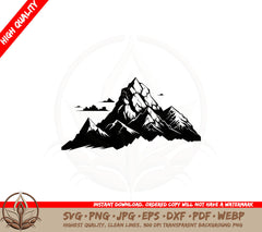 Artful Mountain SVG Cut File 