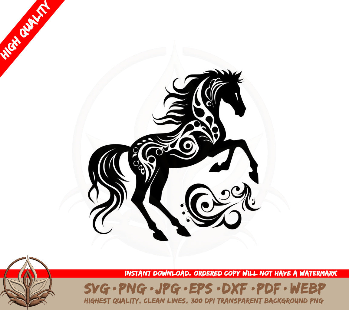 Artistic Horse SVG PNG JPG AI PDF DXF EPS  WebP - Digital Download 