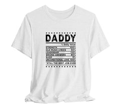 Dad Nutrition Facts T-Shirt, Perfect T-Shirt for Dads on Fathers Day | | Day Gift, Funny Father Shirt,