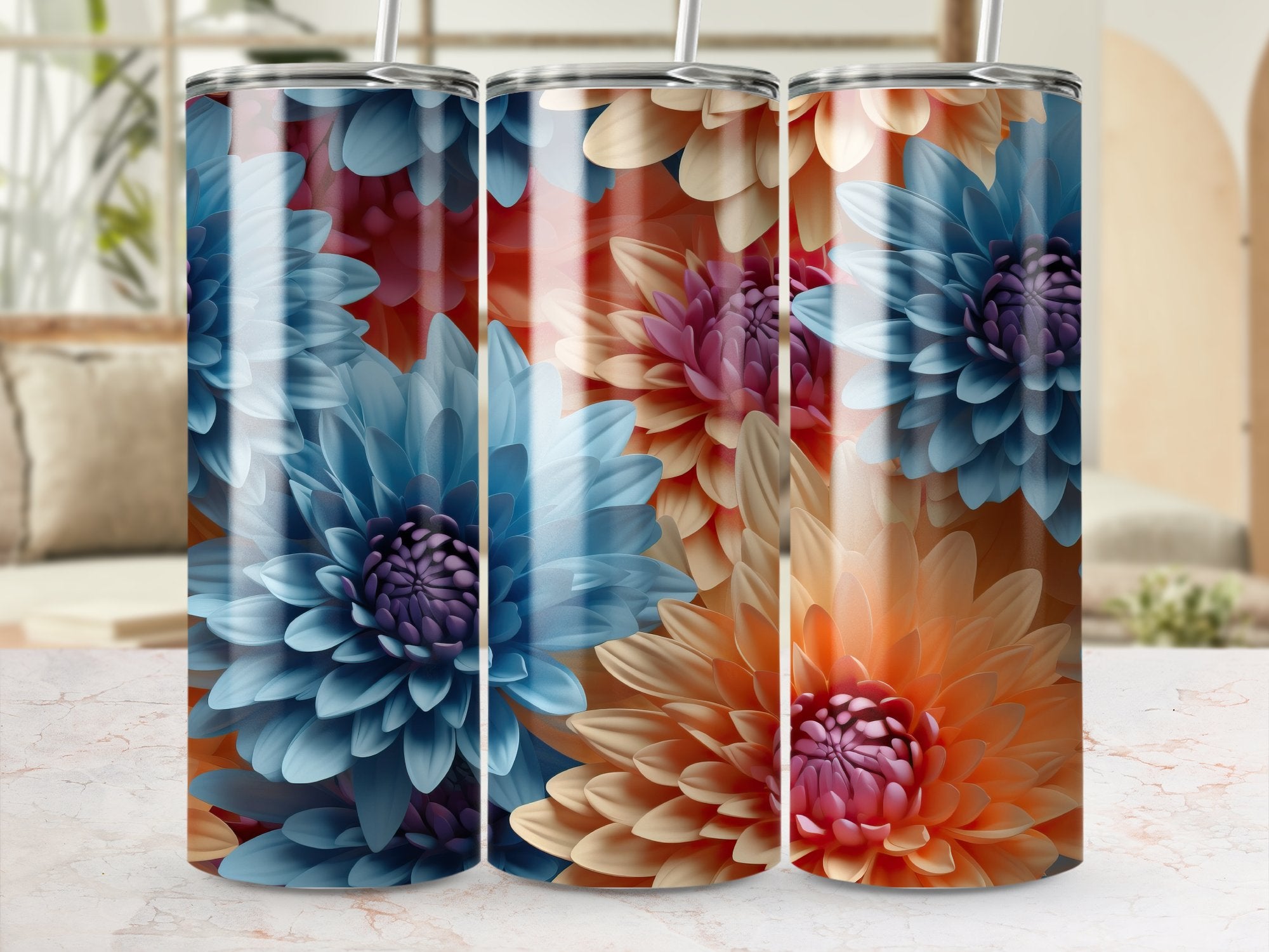 Amaryllis Flower Tumbler Wrap | 20 Oz Skinny Tumbler Wrap | 3D Seamless Design | Instant Download | Tumbler Wrap | 3d Delphinium Flower, 3d flowers, 3d tumbler design, 3d tumbler wrap, Colorful, delphinium flower, flower tumbler wrap, lily tumbler design, skinny tumbler wrap, sublimation design, tumbler design, tumbler wrap, white tumbler wrap | Gabe Atkins Designs