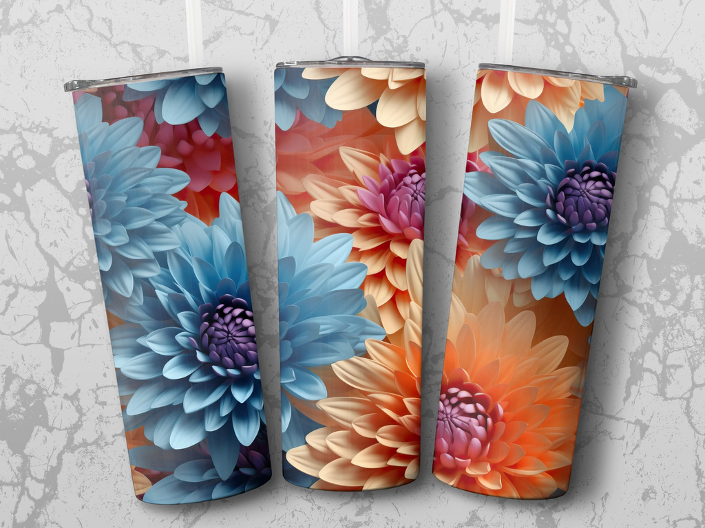 Amaryllis Flower Tumbler Wrap | 20 Oz Skinny Tumbler Wrap | 3D Seamless Design | Instant Download - Gabe Atkins Designs