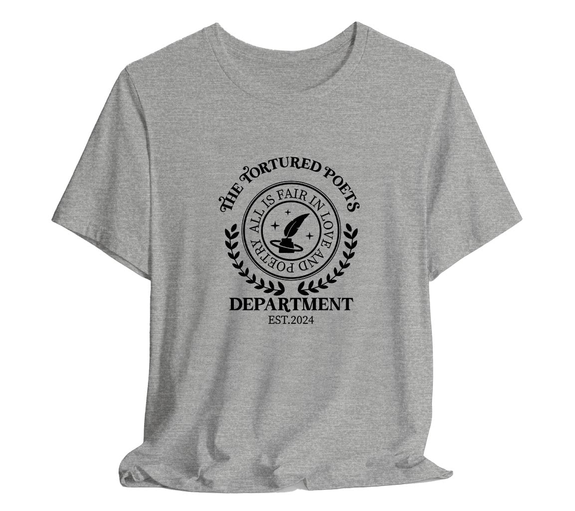 The Tortured Poets Department T-Shirt | All Is Fair In Love and Poetry | Poetry - Taylor Swift Inspired Adult Unisex Bella + Canvas