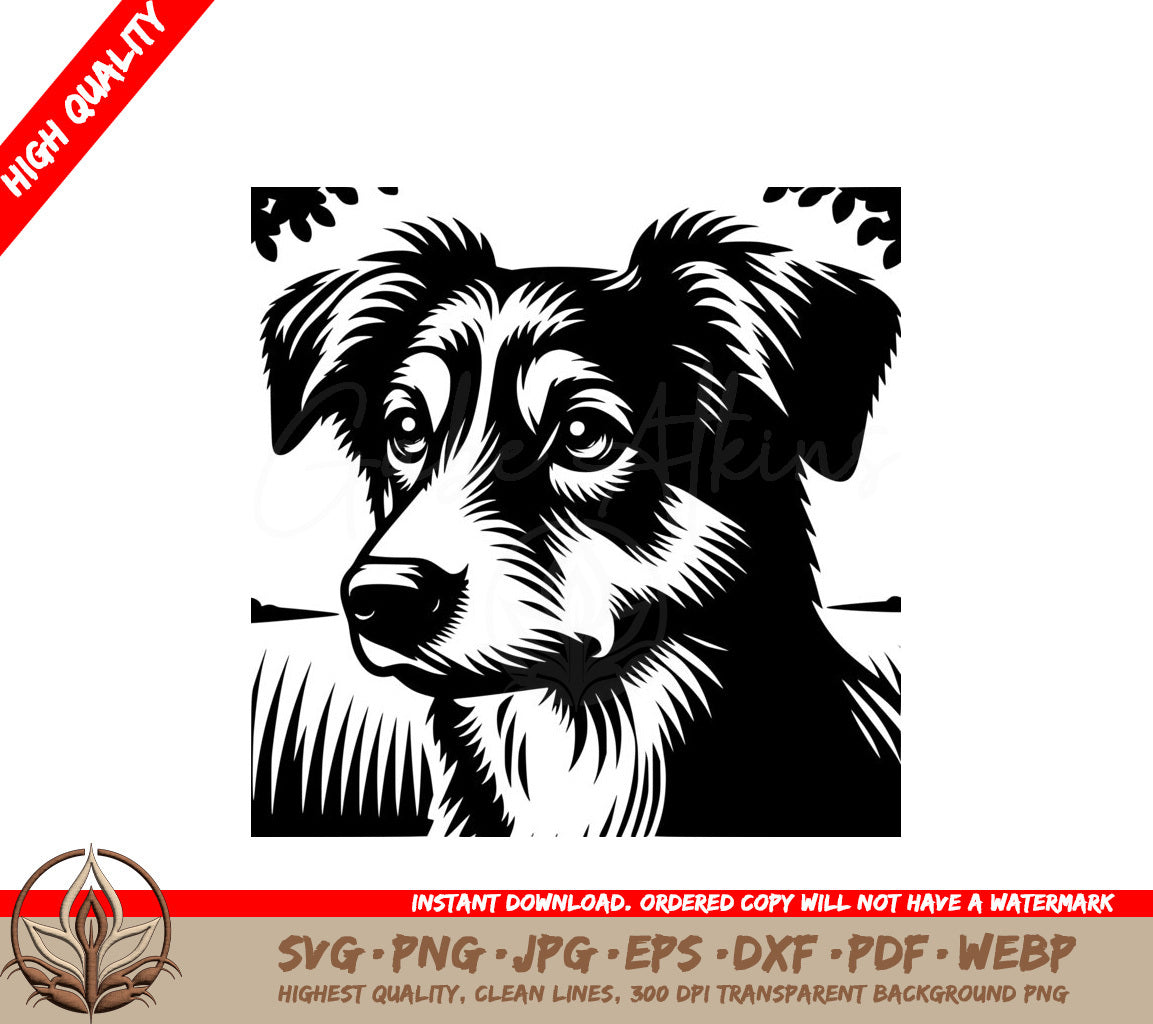 Attentive Pup Watch SVG, PNG, JPG, AI, PDF, DXF, EPS and WebP - Digital Download 
