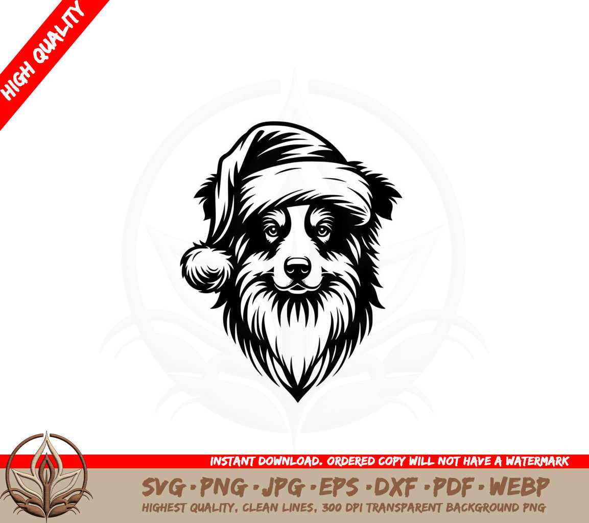 Australian Shepherd Santa Dog SVG 