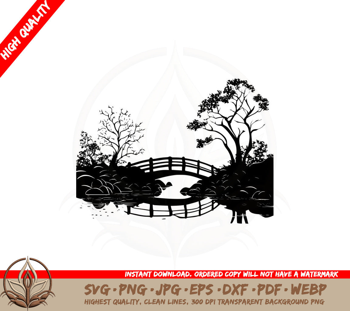 Autumn Bridge View SVG 