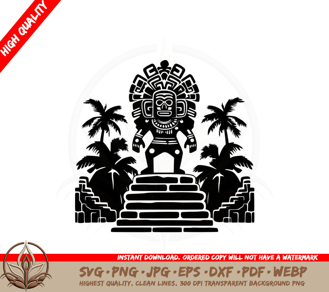 Aztec Statue Scene SVG  