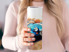 Azure Cobra Roadster Watercolor Rush Tumbler Wrap | 20oz Tumbler Wrap Sublimation Design PNG - Gabe Atkins Designs