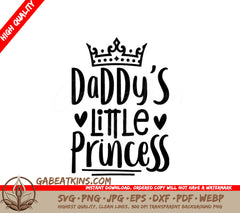 Daddy's Little Princess SVG -  Crown Design SVG