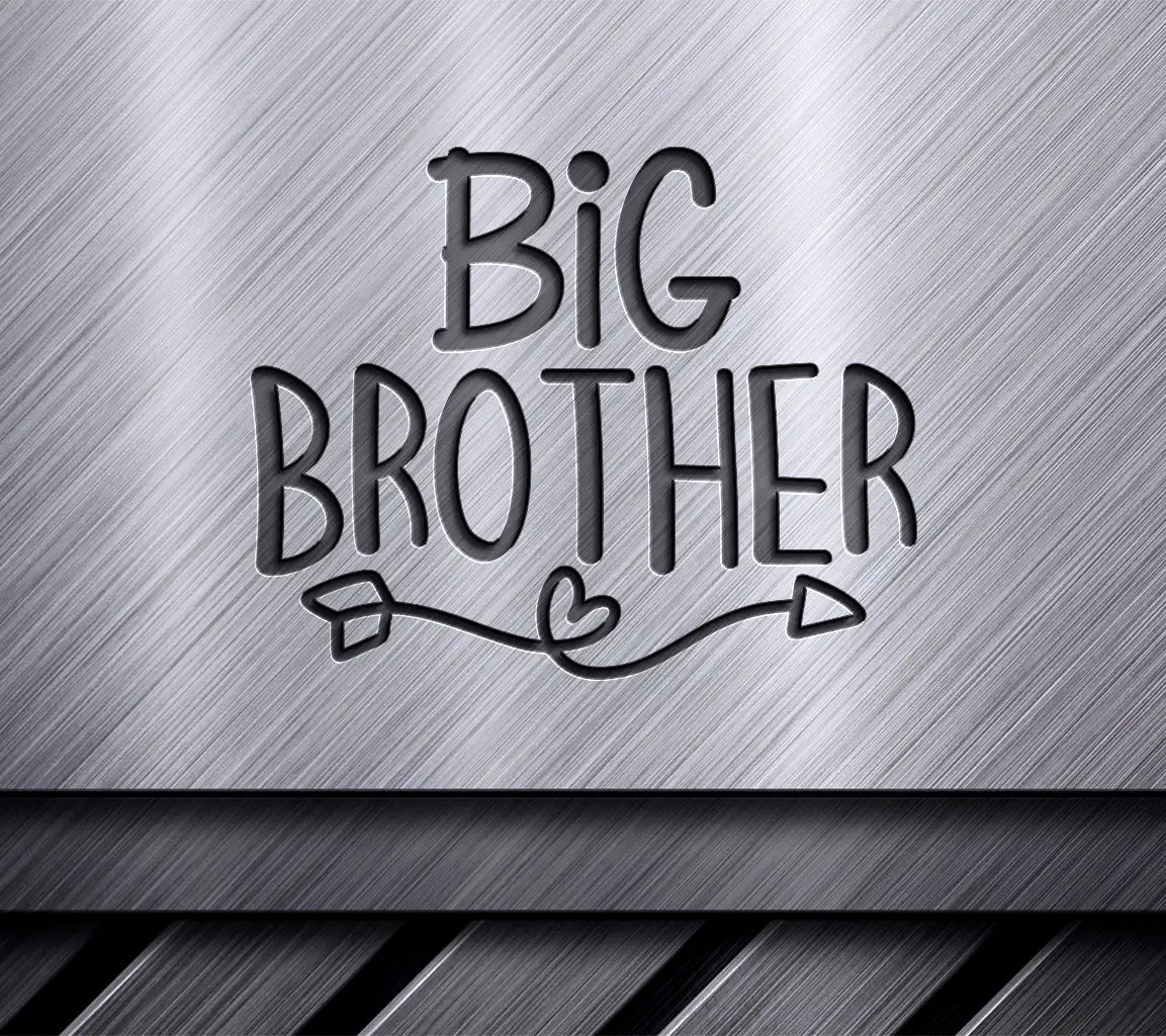 Big Brother SVG Cut File -  Sign with Hearts & Arrows SVG