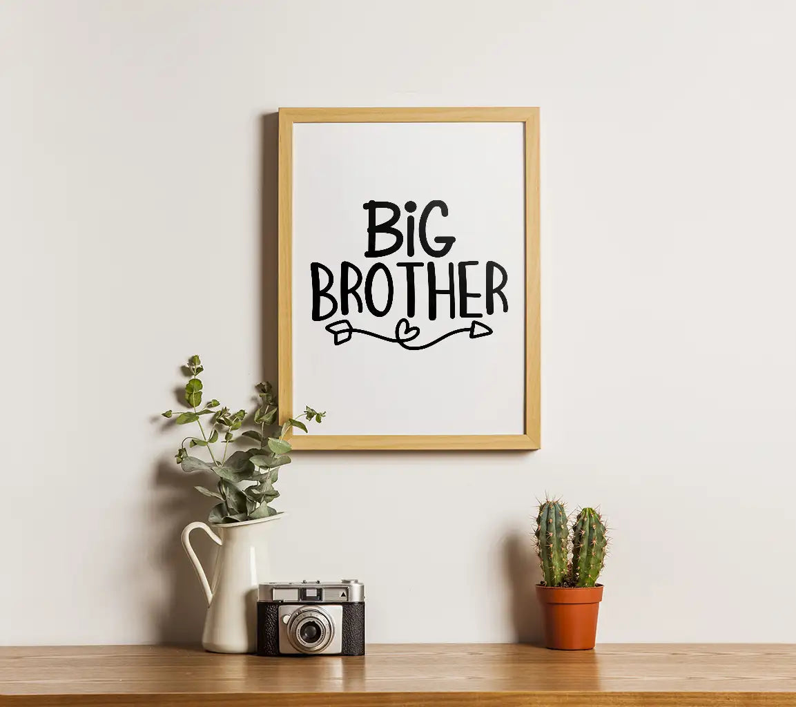 Big Brother SVG Cut File -  Sign with Hearts & Arrows SVG