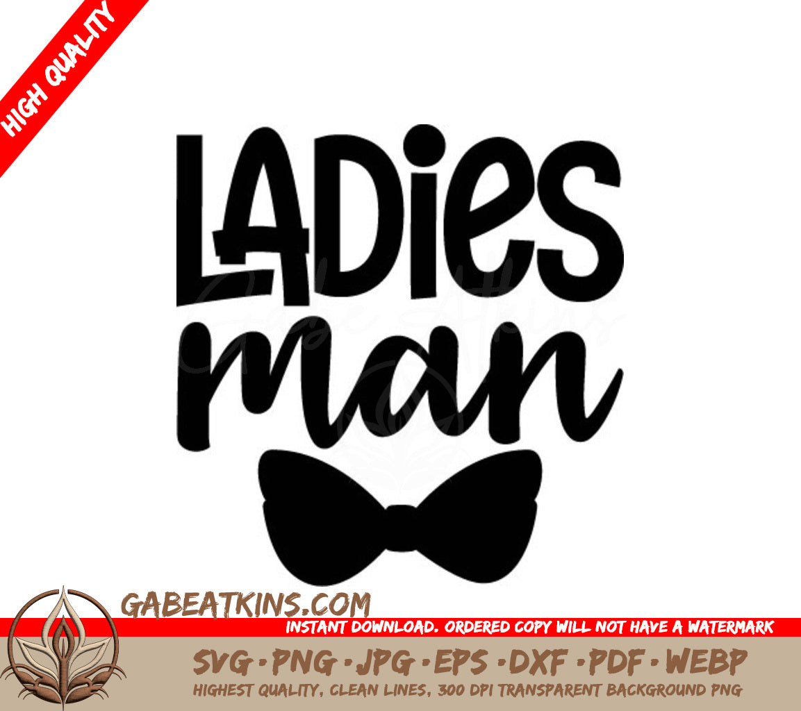 Ladies Man Silhouette SVG -  Bow Tie Design SVG