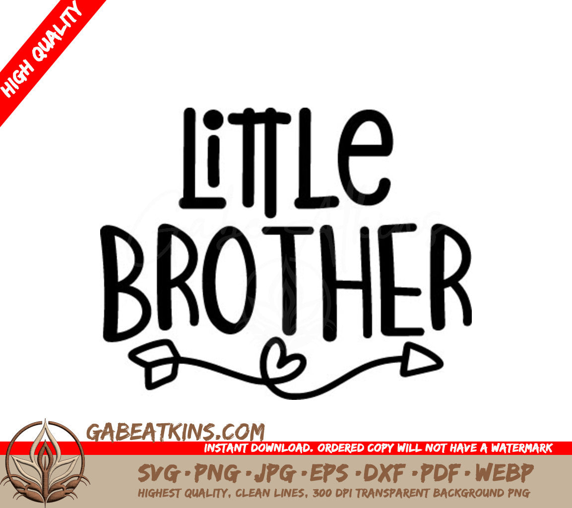 Little Brother SVG Logo -  Hearts & Arrows SVG