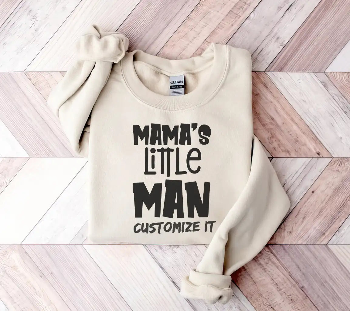 Mama's Little Man SVG - Black Letters on White Background SVG