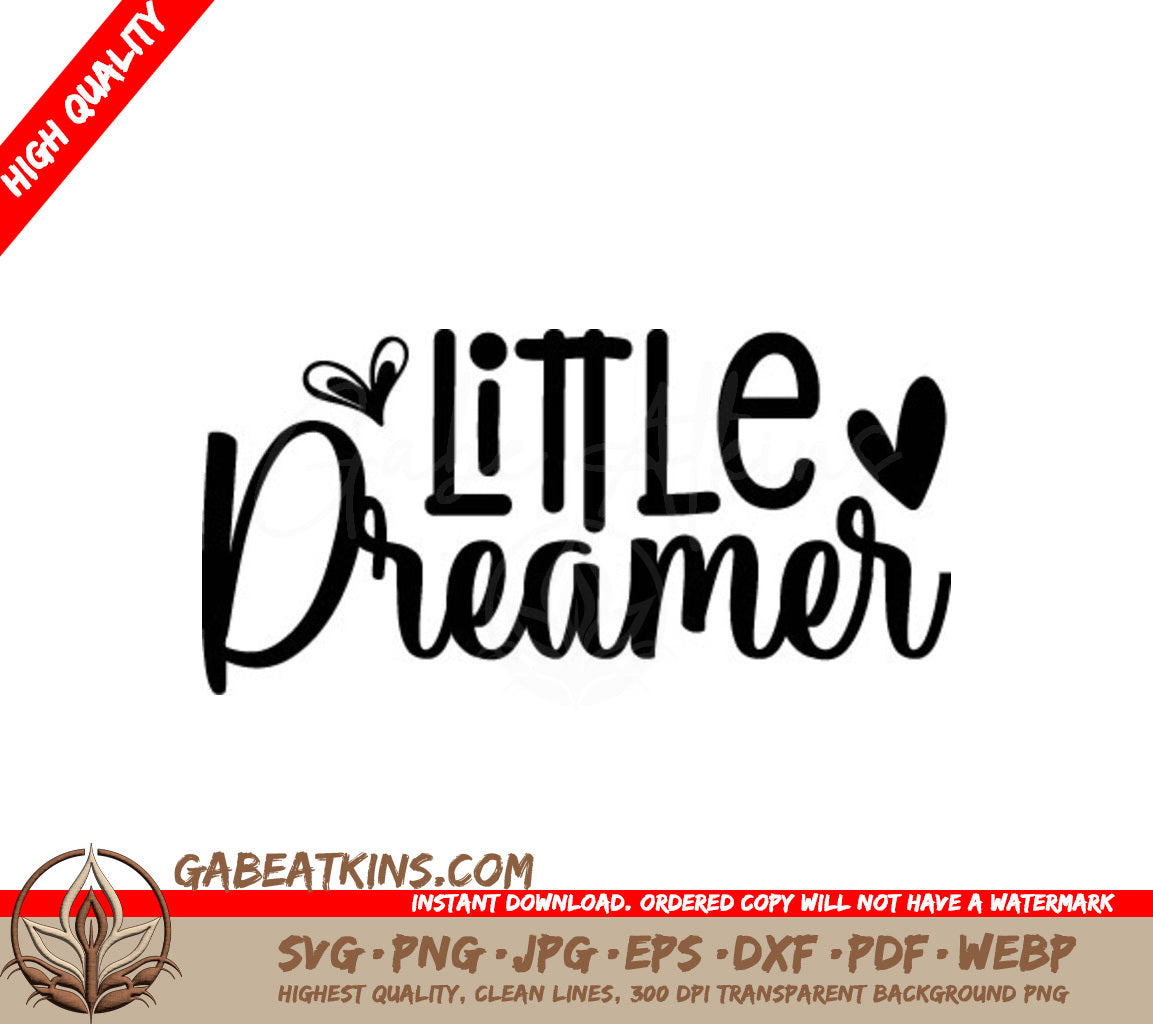 Little Dreamer Heart SVG - Baby Cut File SVG