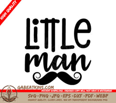 Black Mustache Baby SVG - Little Man Clipart SVG