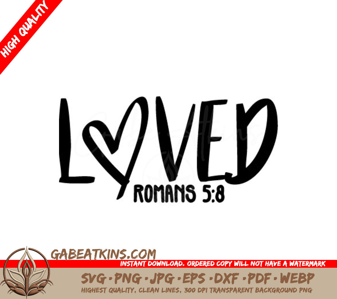  Loved Heart SVG - Baby Roman Font SVG