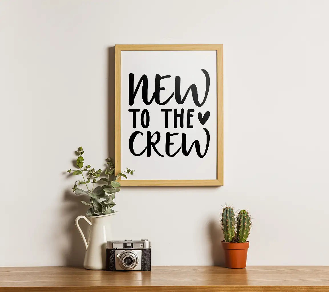 New to the Crew SVG - Black Text on White Background SVG