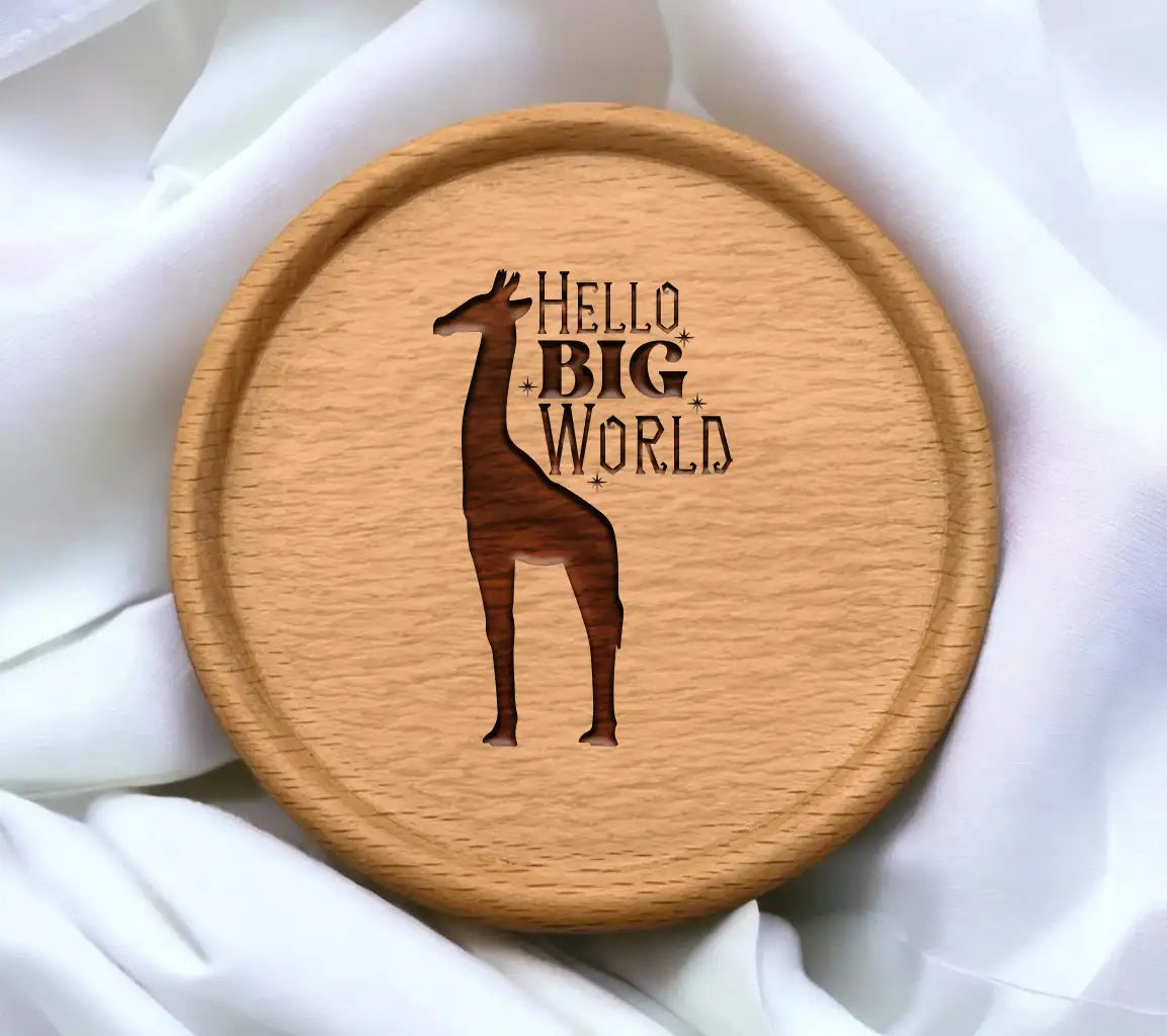 Hello Big World Giraffe SVG - Baby Shower & Newborn Design SVG