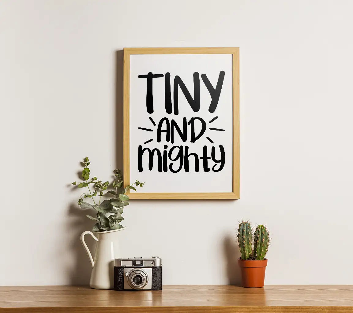 Tiny & Mighty SVG Cut File - Baby Design SVG