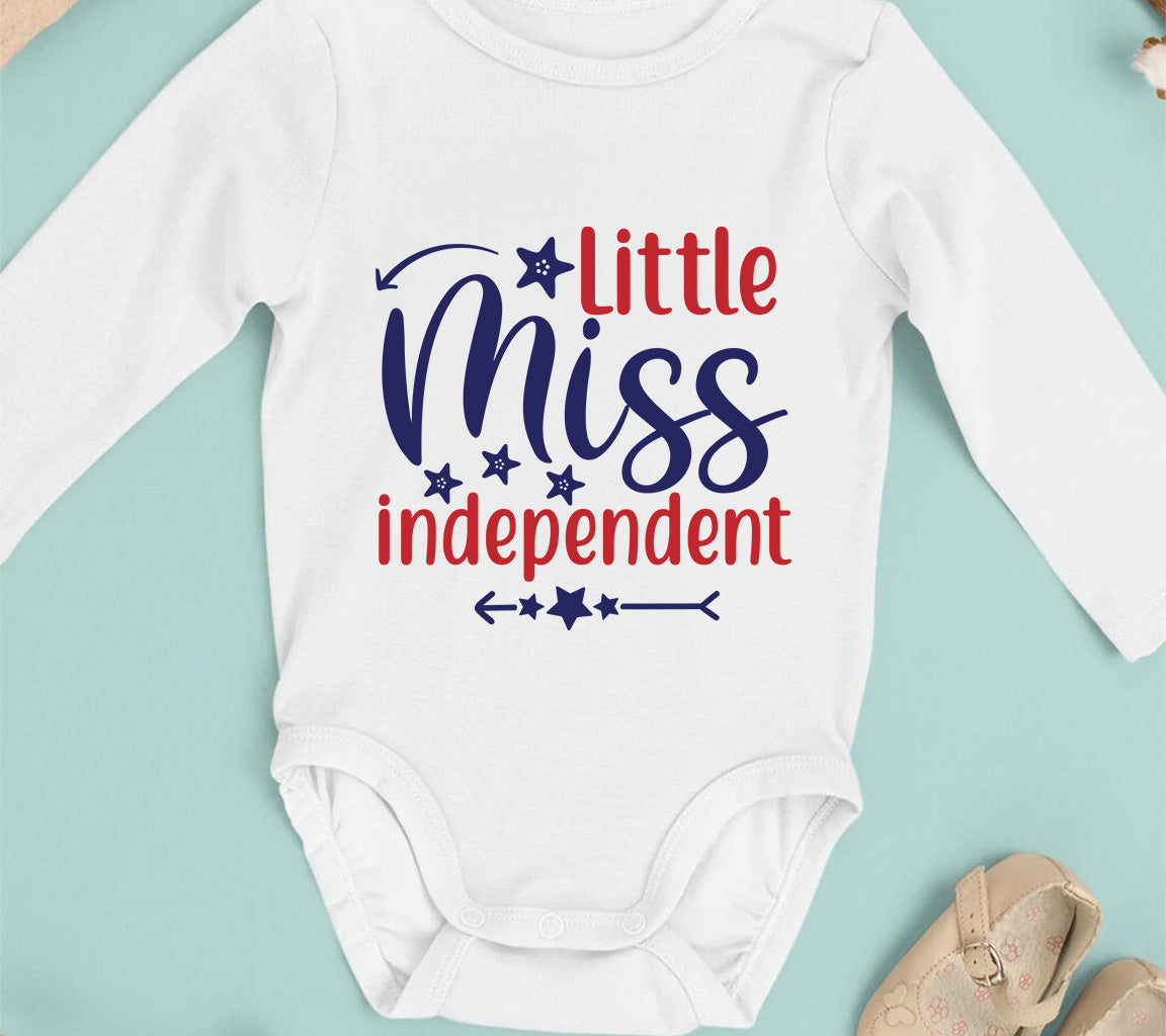 Little Miss Independent SVG For 4th of July Crafting | Also Available  | PNG, DXF, JPG, PDF, WebP