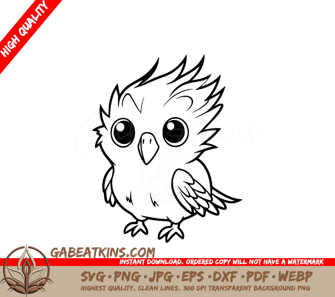 Baby Cockatiel SVG -  A Small Bird With Big Eyes