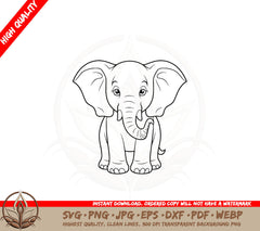 Baby Elephant SVG PNG JPG AI PDF DXF EPS  WebP - Digital Download 