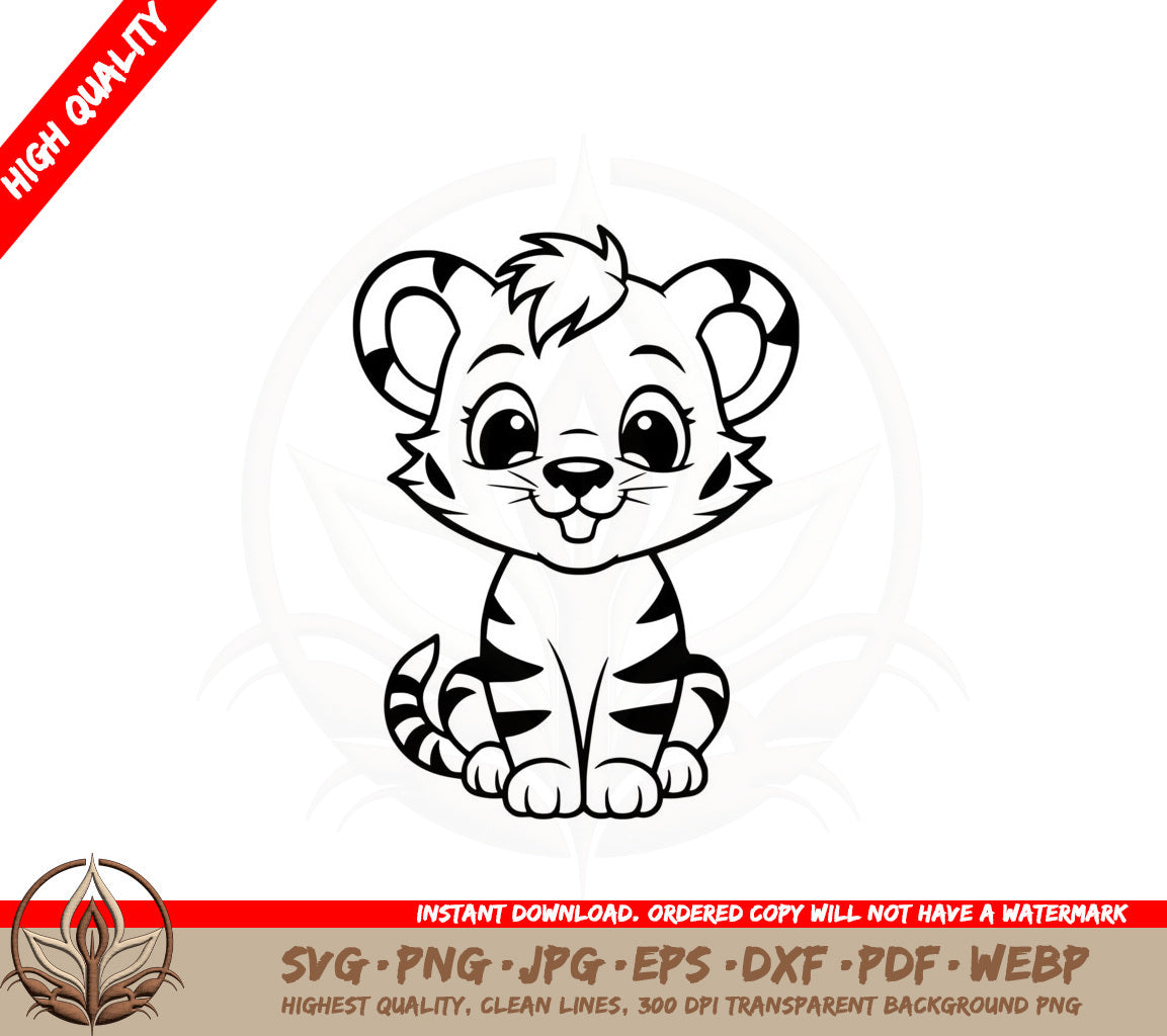 Baby Jungle Cat SVG Cut File  Digital Download 