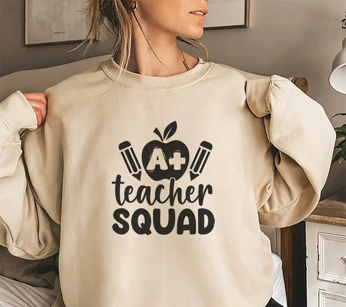 Teacher Squad Apple & Pencils SVG - Back to School Design SVG