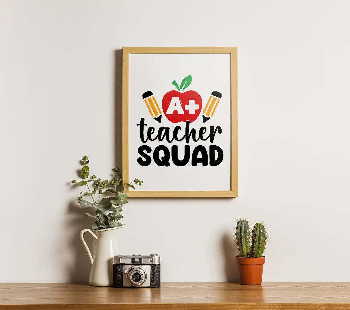 Teacher Squad Apple & Pencils SVG - Back to School Design SVG