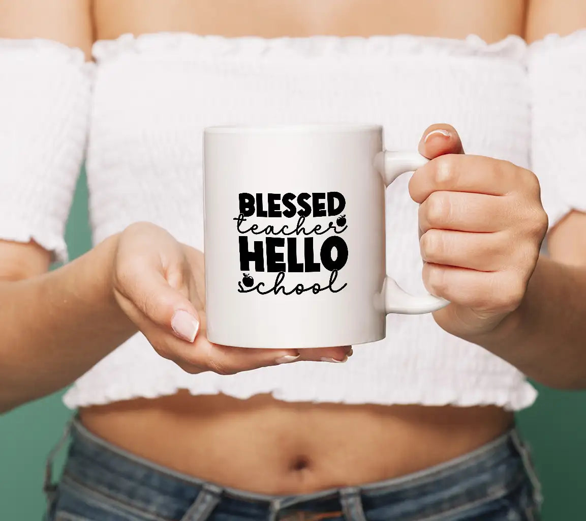 Blessed Teacher Hello School SVG - Back to School Design SVG