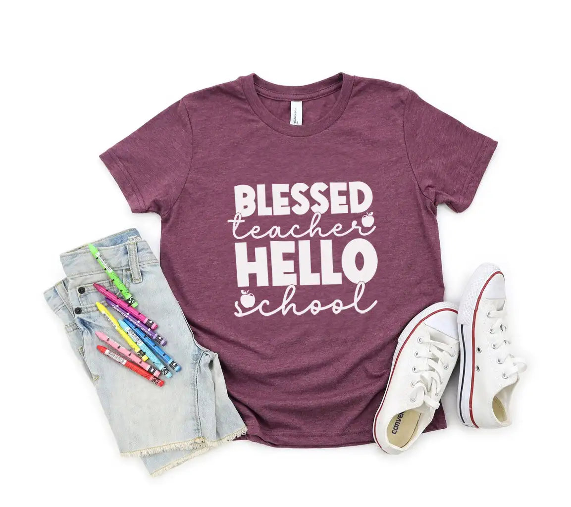 Blessed Teacher Hello School SVG - Back to School Design SVG