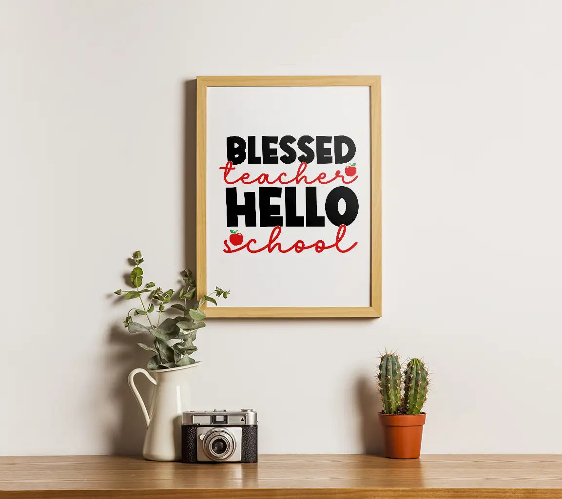 Blessed Teacher Hello School SVG - Back to School Design SVG