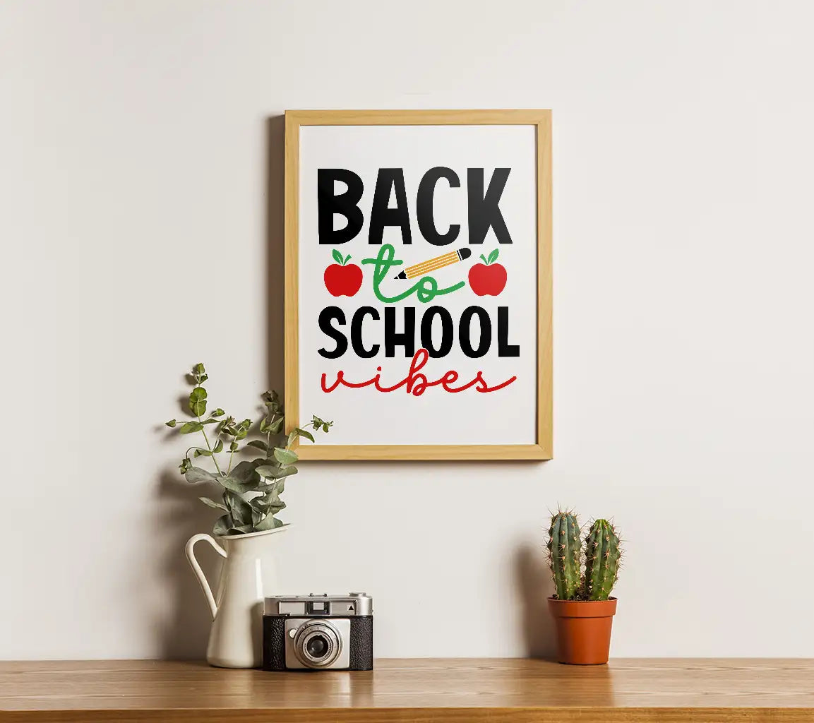 Back to School Apple & Pencil SVG Design - School Vibes SVG