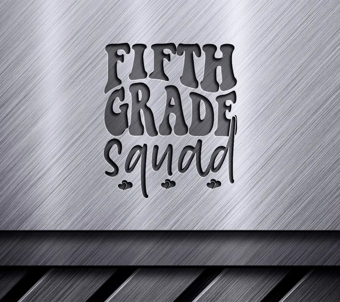 Fifth Grade Squad SVG - Black Text on White Background SVG