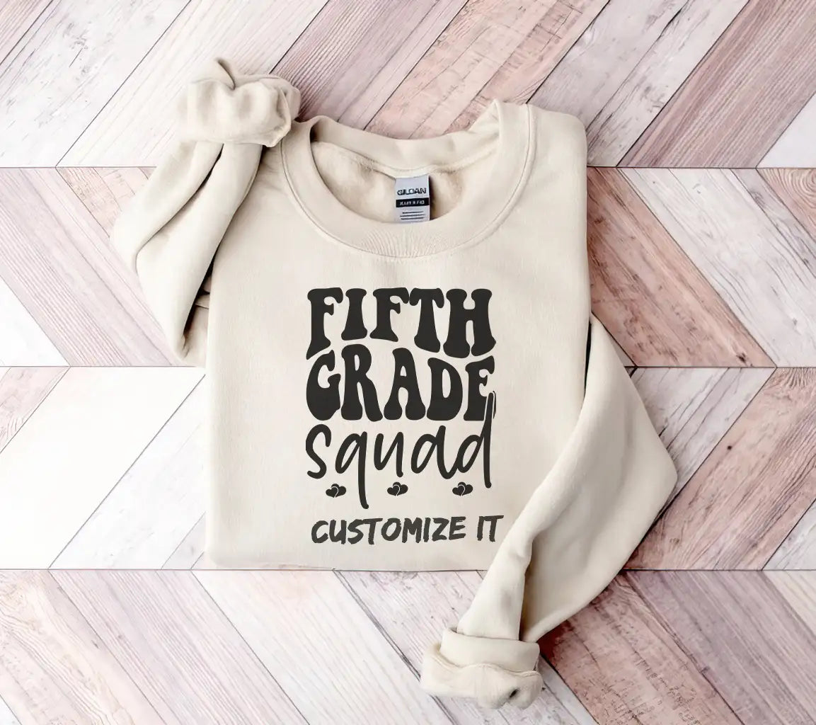 Fifth Grade Squad SVG - Black Text on White Background SVG