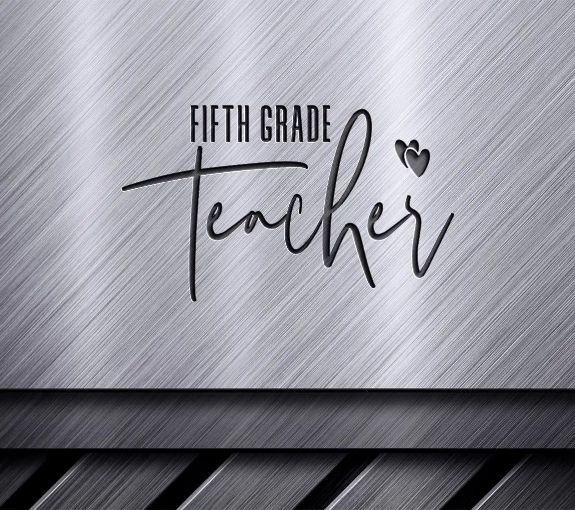 Fifth Grade Teacher SVG Logo with Hearts - Back to School SVG