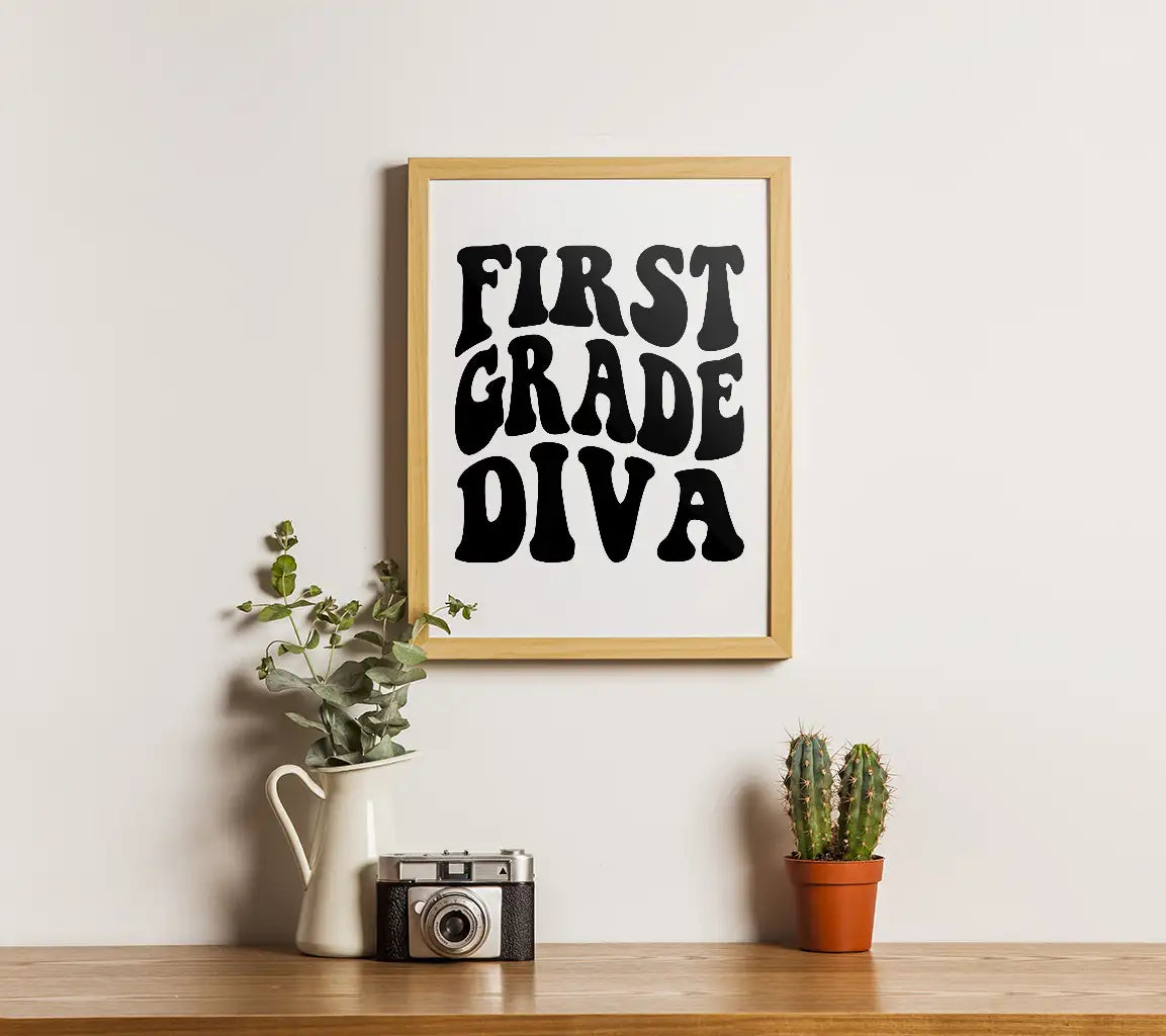 First Grade Diva SVG -  Back to School Design SVG