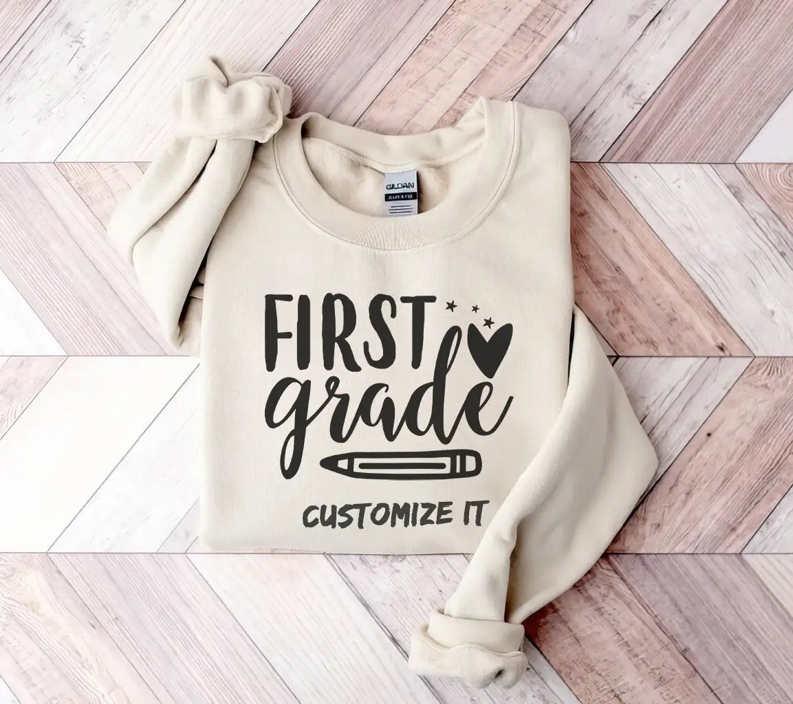 First Grade Heart & Pencil SVG - Back to School Design SVG