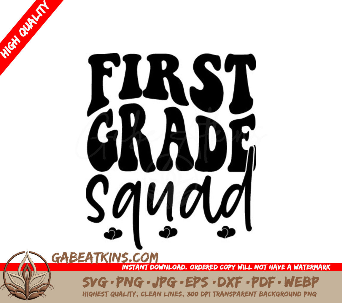 First Grade Squad  Logo SVG - Back to School SVG