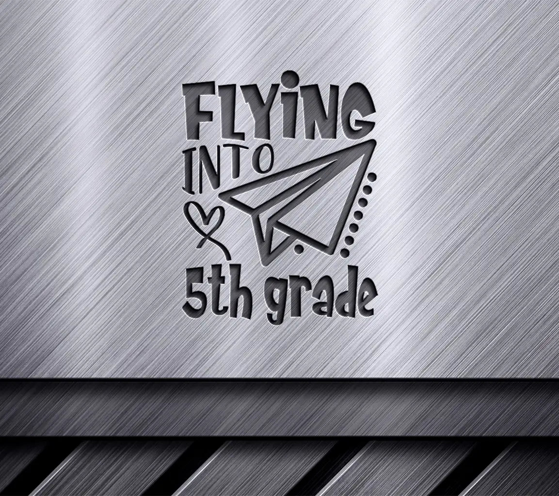 Flying Into 5th Grade Paper Airplane SVG - Back to School Design SVG